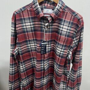 Mens Southern Tide Intercoastal Flannel Shirt Large NWT Stretch Performance